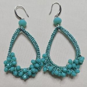 Elegant Turquoise Beaded Earrings